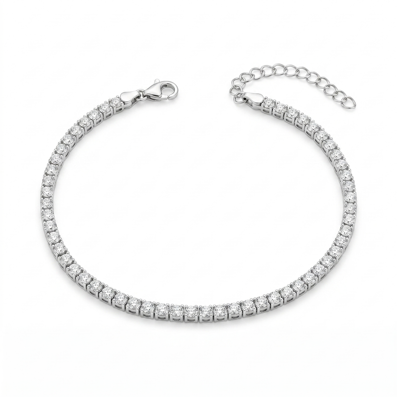 Bracciale tennis con pietre bianche