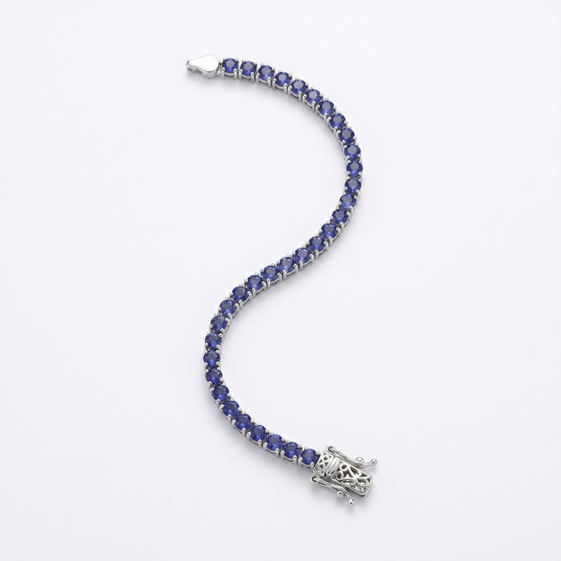 Bracciale tennis con zaffiri blu